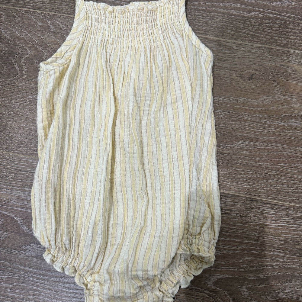 Quincy Mae Yellow Striped Bodysuit